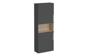 VitrA Root Flat 55cm 2 Door Semi-Tall Unit (LH Hinge) - Matt Storm Grey